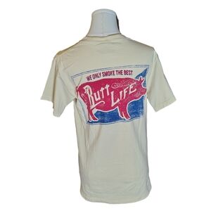 Comfort Colors Butt Life Pale Yellow 100% Cotton Casual Tee Size Small